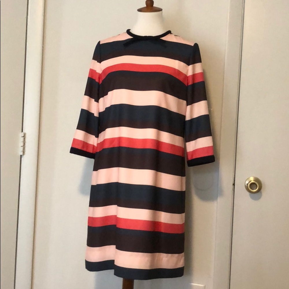 Ted Baker horizontal striped tie bow dress